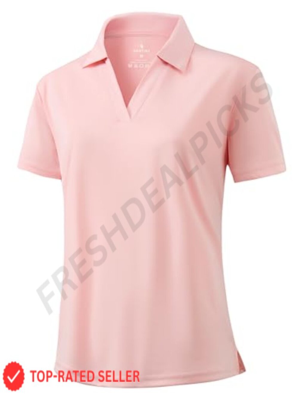 SANTINY Women's V-Neck Golf Polo Shirt Short Sleeve Quick-Dry UPF 50+